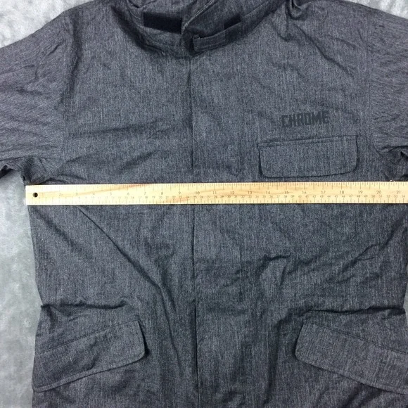 Chrome Industries Jacket Mens Large Utility Rain Stowaway Hood Grey Vents - Picture 7 of 16